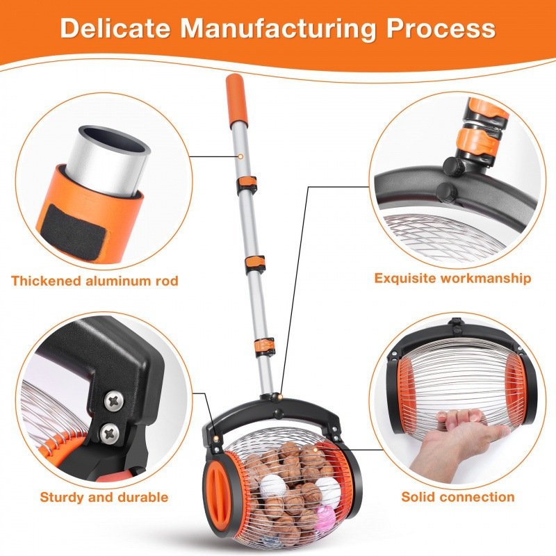 🍎Nut Gatherer – No-Bend Roller with Foot-Operated Quick Release🍎