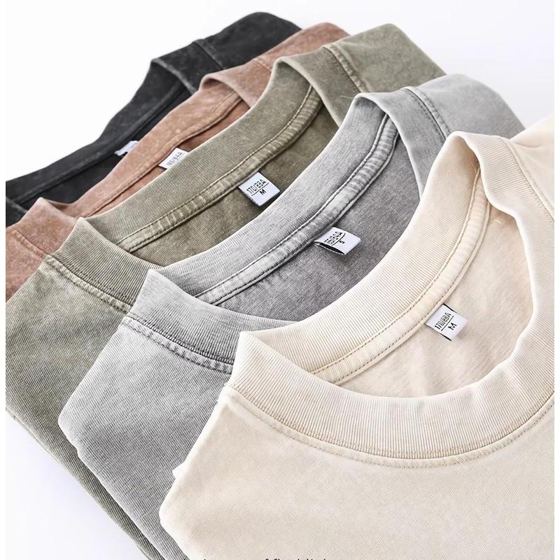 ⚡Hot Sales 49% OFF🔥4 Pack Oversized Tshirts for Men Gym Vintage Heavyweight T Shirts Cotton Workout Acid Wash Baggy Tees