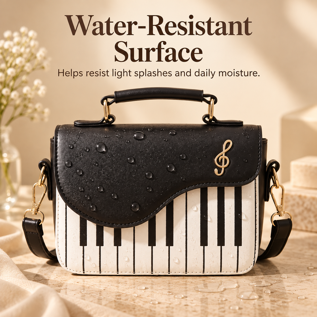 Piano Key Pattern Women's Crossbody Shoulder Bag - Large Capacity Handbag