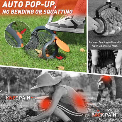 🍎Nut Gatherer – No-Bend Roller with Foot-Operated Quick Release🍎