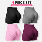 Women's High-Waisted Butt-Lifting Athletic Shorts (4-Pack)