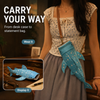 Whale Shark Leather Glasses Case & Crossbody Bag