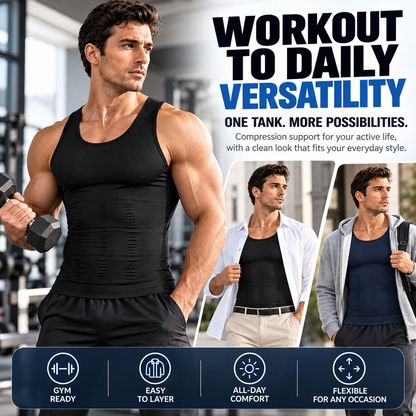 2/3/4Pack Menswear Compression Tank Top,tummy & Abdominal Control Body Shaper Trainer Vest