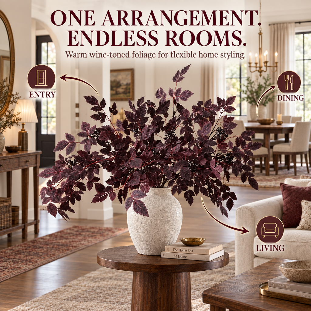 24-Inch Artificial Cimicifuga Plant with Realistic Silk Leaves and a Lifelike Touch