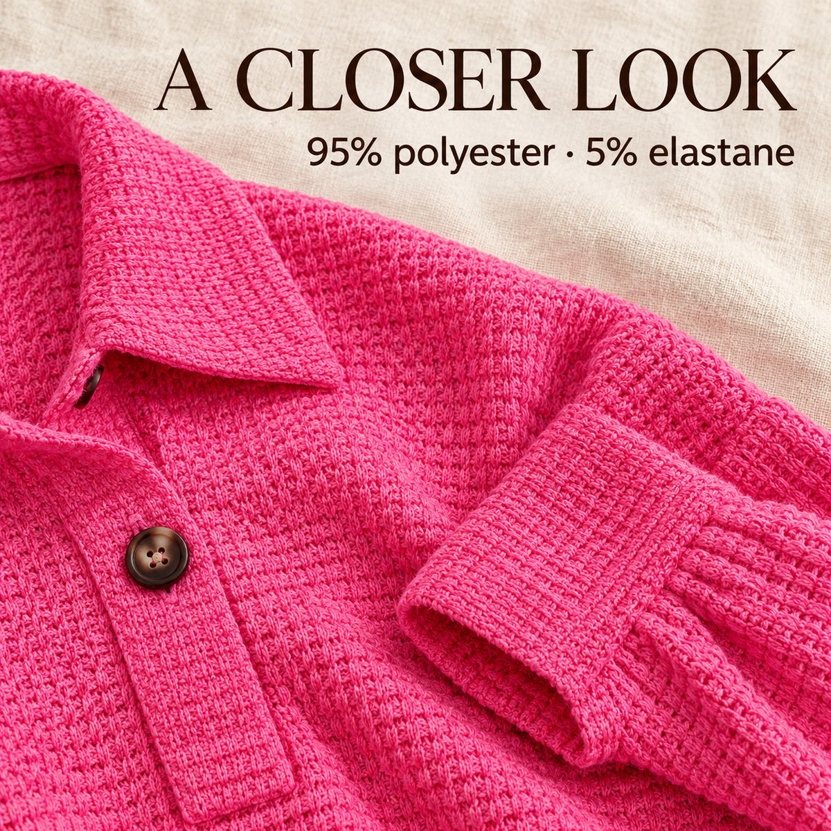 Women's Oversized Henley Waffle Shirts