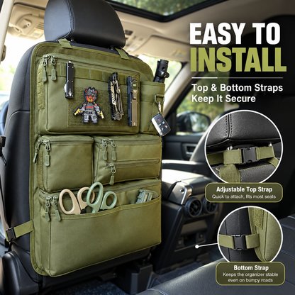 Tactical Car Seat Back Organizer – Multi-Pocket Storage