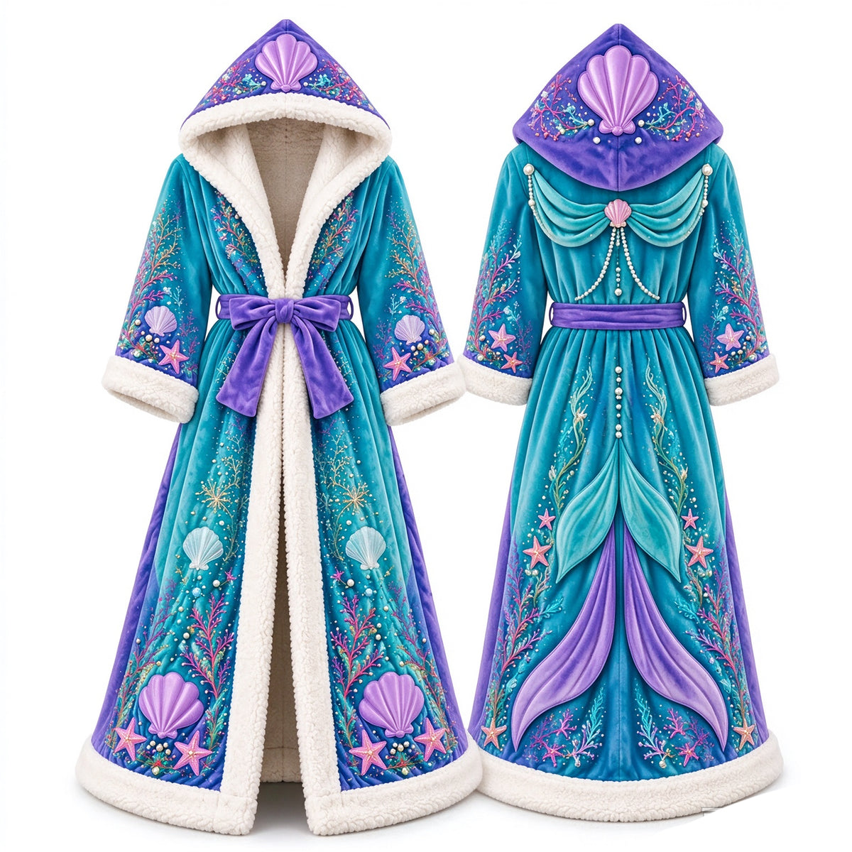 👑 Fairytale Royal Heated Robe – Plush Sherpa Lined Electric Heating Long Dressing Gown 🔥