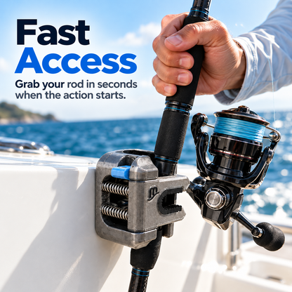 Quick-Access Fishing Rod Holder – Secure Spring-Loaded Mount for Boats