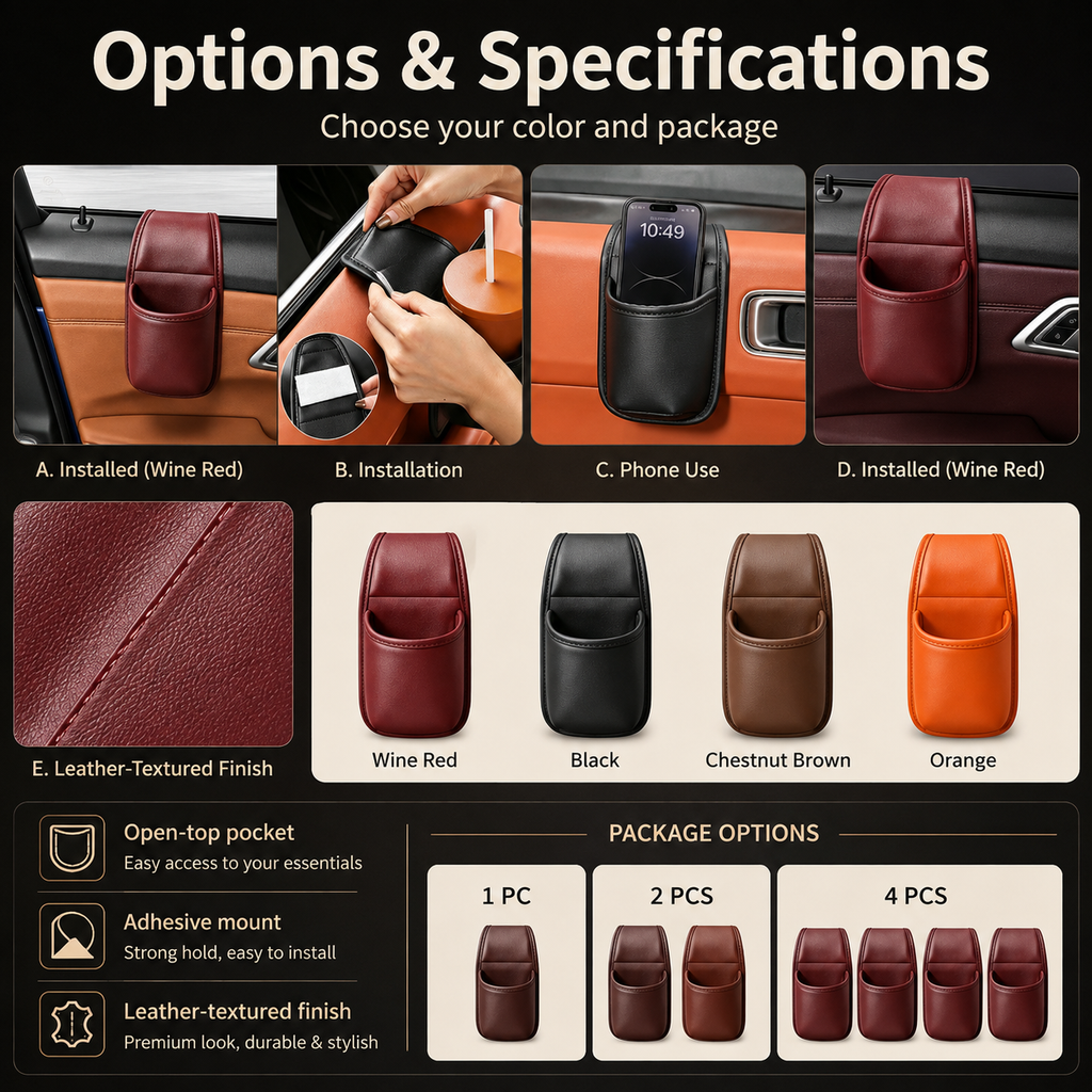 Multifunctional Car Door Storage Pocket