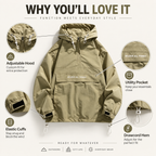 Men’s Lightweight Half-Zip Hooded Windbreaker