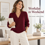 Women's Elegant Layered V-Neck Knit Sweater