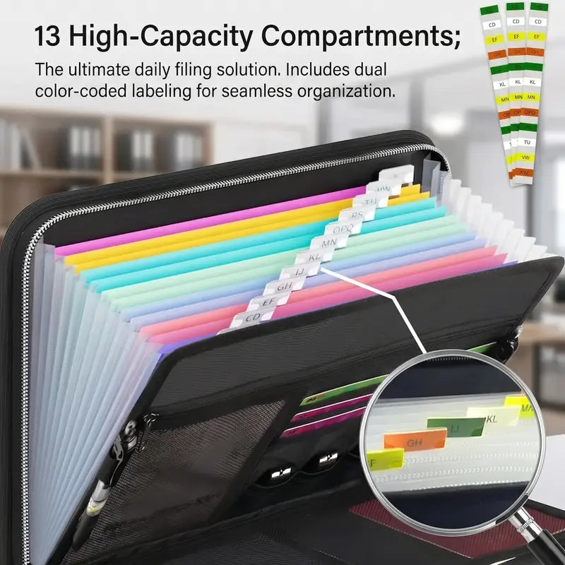 🛡️ Asset Safe Haven | Heavy-Duty Fireproof & Waterproof Expanding File Organizer Bag with Portable Handle 📁