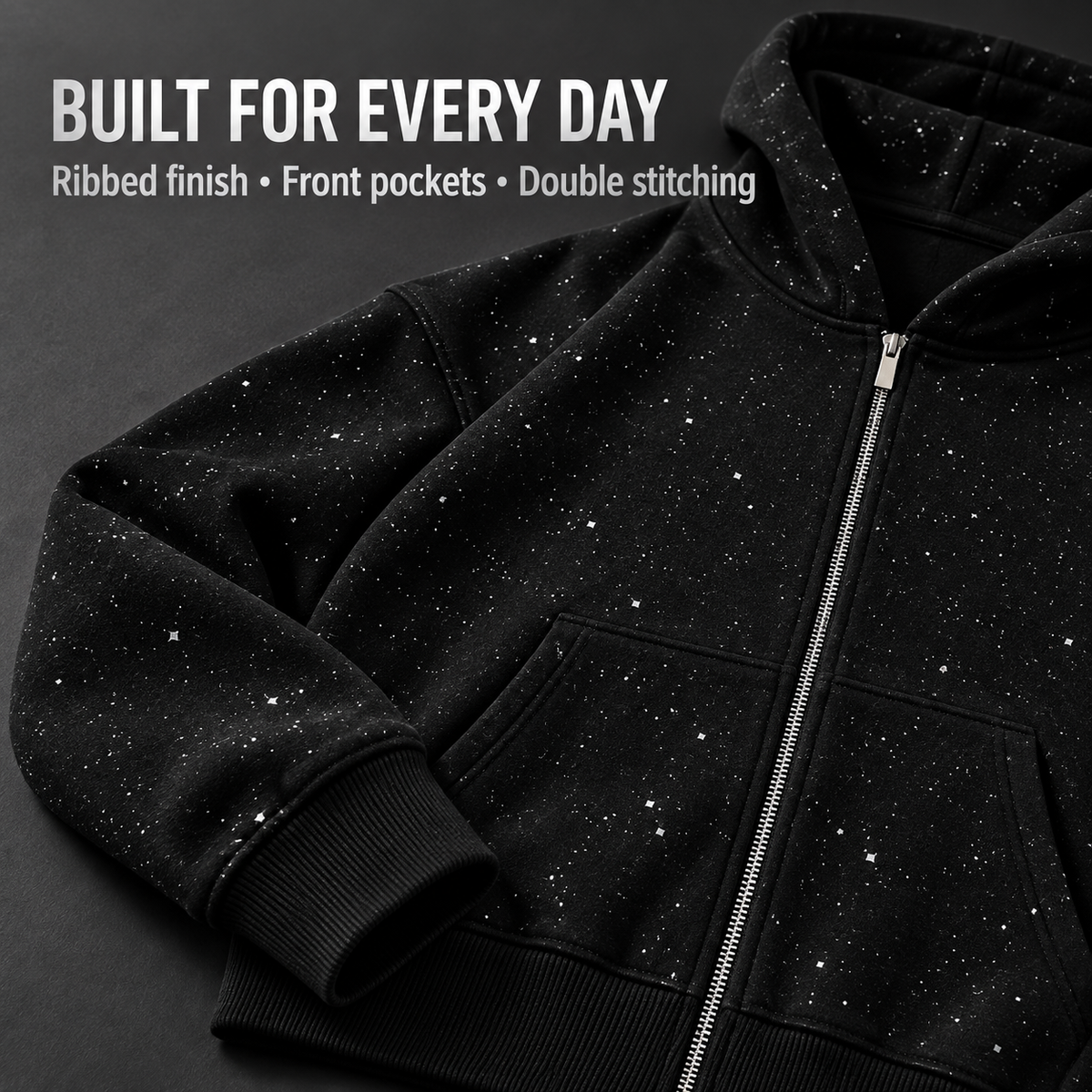 ✨️2026 NEW Men's Sequined Hooded Sweatshirt with Zipper and Pockets✨️