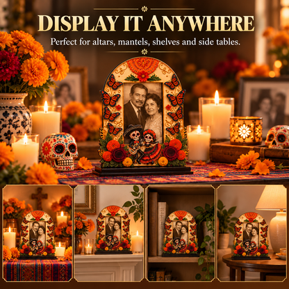 Wooden Day of the Dead Memorial Picture Frame