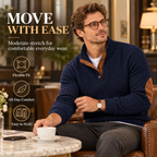 Men's Jacquard Stand Collar Pullover Sweater