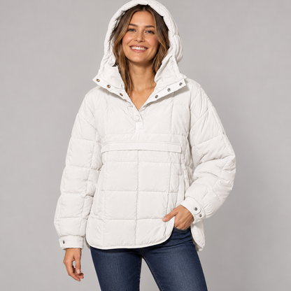 Tanming Women's Lightweight Quilted Hooded Anorak Jacket