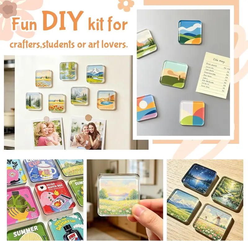 📸 Freeze Your Beautiful Memories | 10pcs Clear Acrylic Magnetic DIY Photo Frames for Fridge ✨