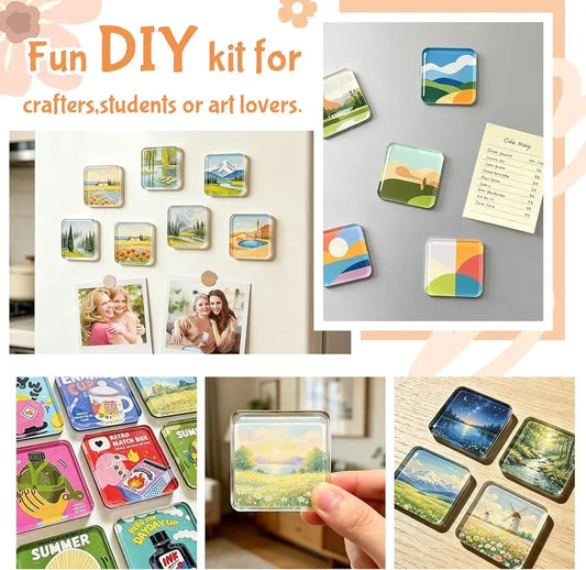 📸 Freeze Your Beautiful Memories | 10pcs Clear Acrylic Magnetic DIY Photo Frames for Fridge ✨
