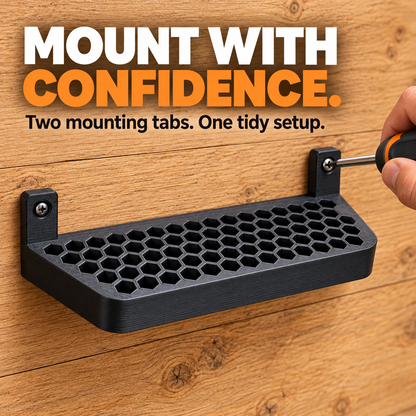 Wall Mounted Screwdriver Organizer – Space-Saving Honeycomb Tool Holder with 2 Free Mounting Screws