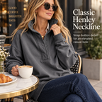 Women’s Oversized Henley Sweatshirt