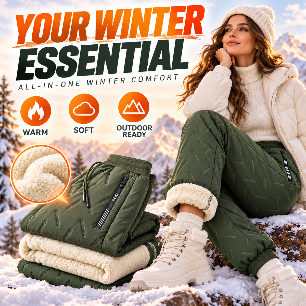 Women’s Fleece-Lined Winter Jogger Pants