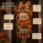 🏡🎃Lighted Stacked Pumpkin Fall Door Decor with 3 Seasonal Plaques