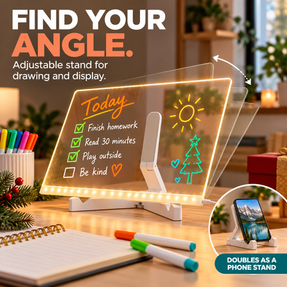 LED Light-Up Drawing Board for Kids – Reusable Acrylic Message & Doodle Board
