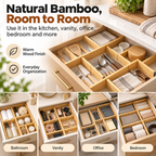 Adjustable Bamboo Drawer Dividers for Kitchen and Home
