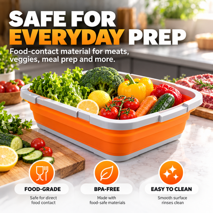 Collapsible 2-in-1 BBQ Prep & Storage Tub