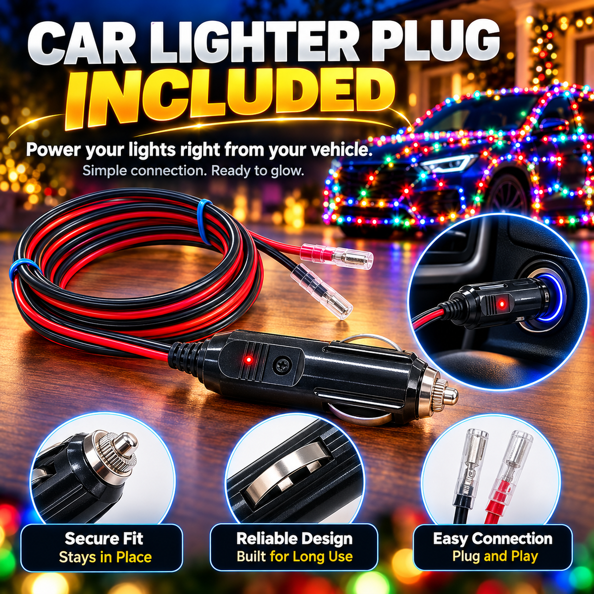 1500 LED Multicolor Car String Lights with Remote Control
