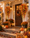 🍂 UV-Resistant Faux Boston Fern Hanging Plant – Cozy Fall & Winter Outdoor Decor