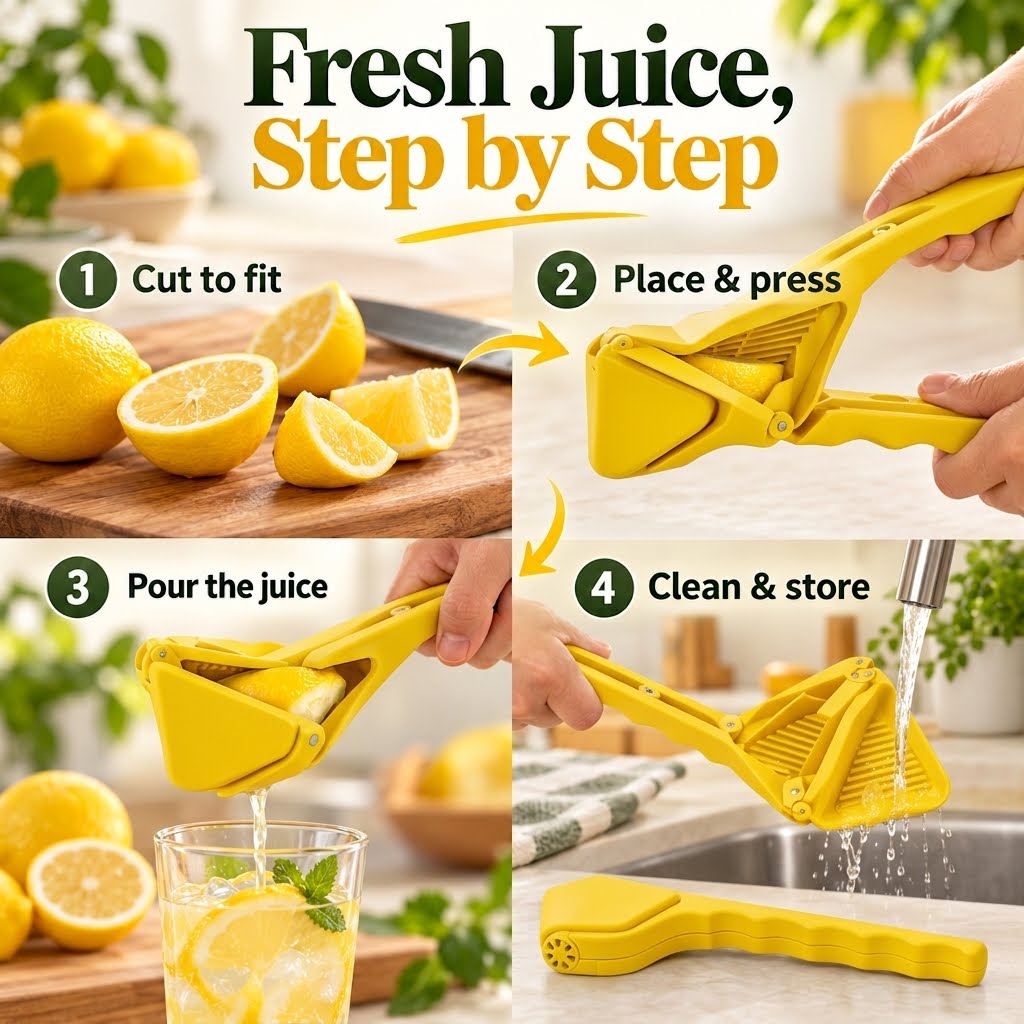 Stainless Steel Manual Citrus Juicer – Easy-Squeeze Lemon & Lime Press