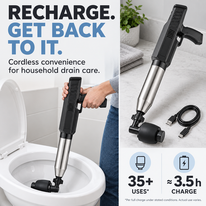 Electric Air Drain Plunger – Powerful Clog Removal for Toilets & Sinks