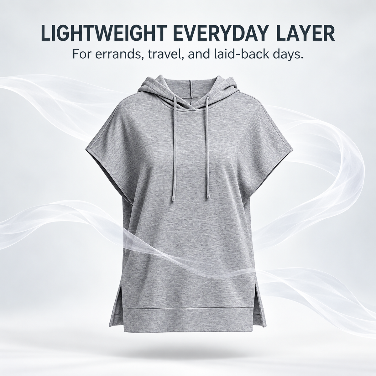 Women's Gray Basic Hoodie Top