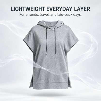 Women's Gray Basic Hoodie Top