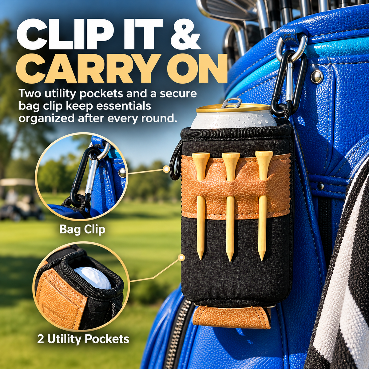 Magnetic Golf Cart Caddie – Keep Drinks, Tees & Markers Ready