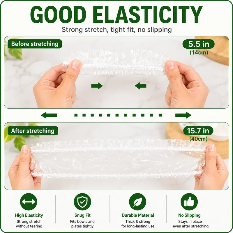 🔥100Pcs Versatile Stretch-to-Fit Disposable Food Covers Fresh Keeping Bags
