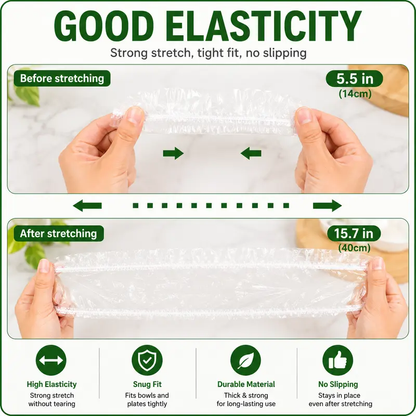 🔥100Pcs Versatile Stretch-to-Fit Disposable Food Covers Fresh Keeping Bags