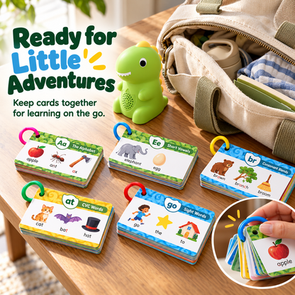 🦖 Little Learning Dino – Interactive Talking Flash Cards for Kids | Montessori Educational Toy