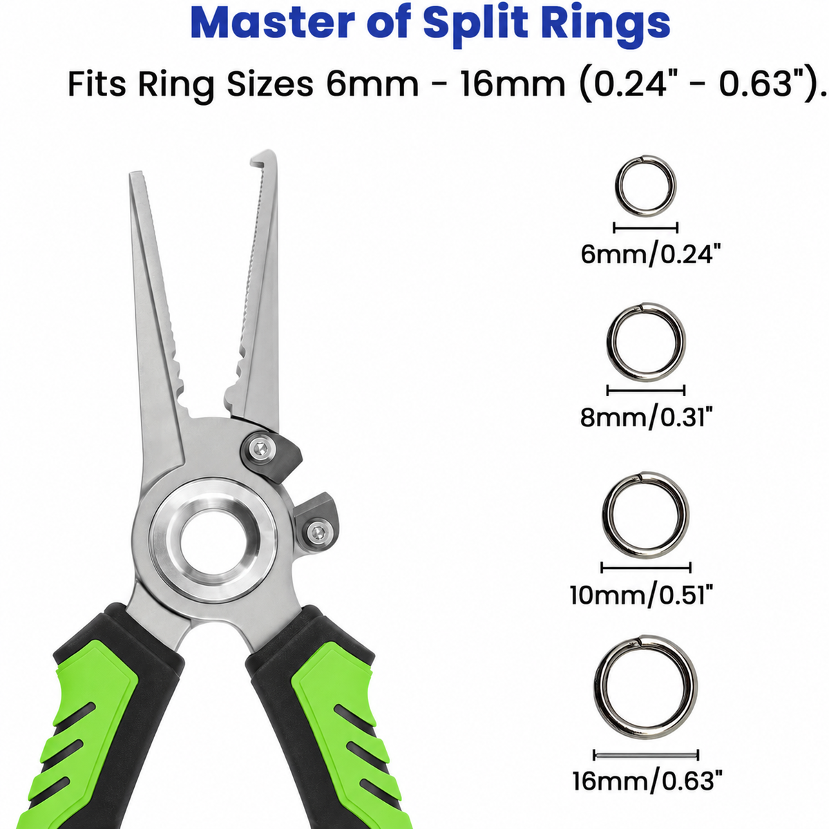 🎣17-4 Stainless Steel Fishing Pliers – Tungsten Carbide Cutter & Hook Remover🎣