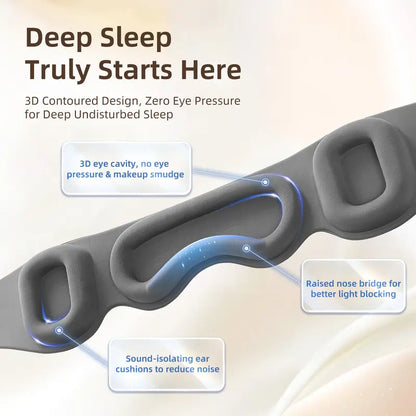 😴3D Contoured Sleep Mask with Ear Cushions – Light Blocking, Weighted Comfort 🌙