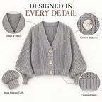 Women’s Chunky Knit V-Neck Button Cardigan