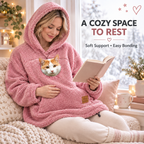 Oversized Sherpa Hoodie with Built-In Pet Pouch
