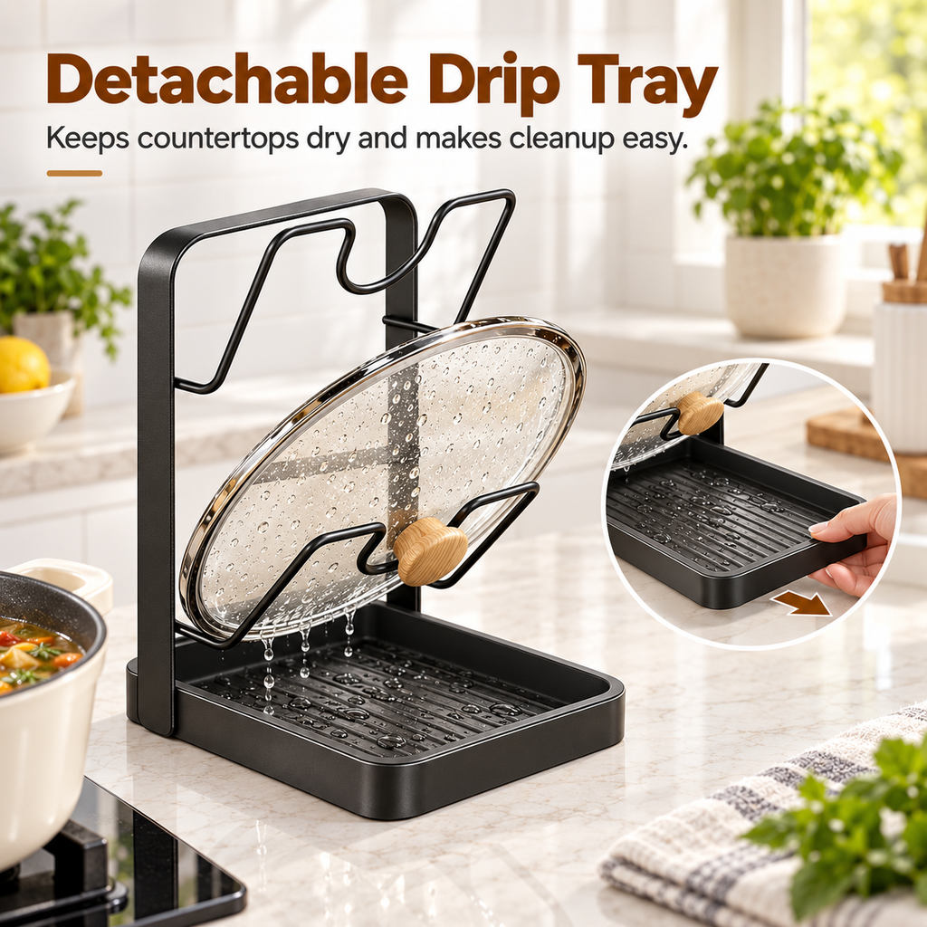 Countertop Pot Lid & Utensil Organizer