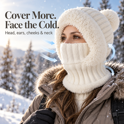 3-in-1 Women’s Winter Balaclava Hood – Fleece-Lined Hat, Scarf & Face Cover