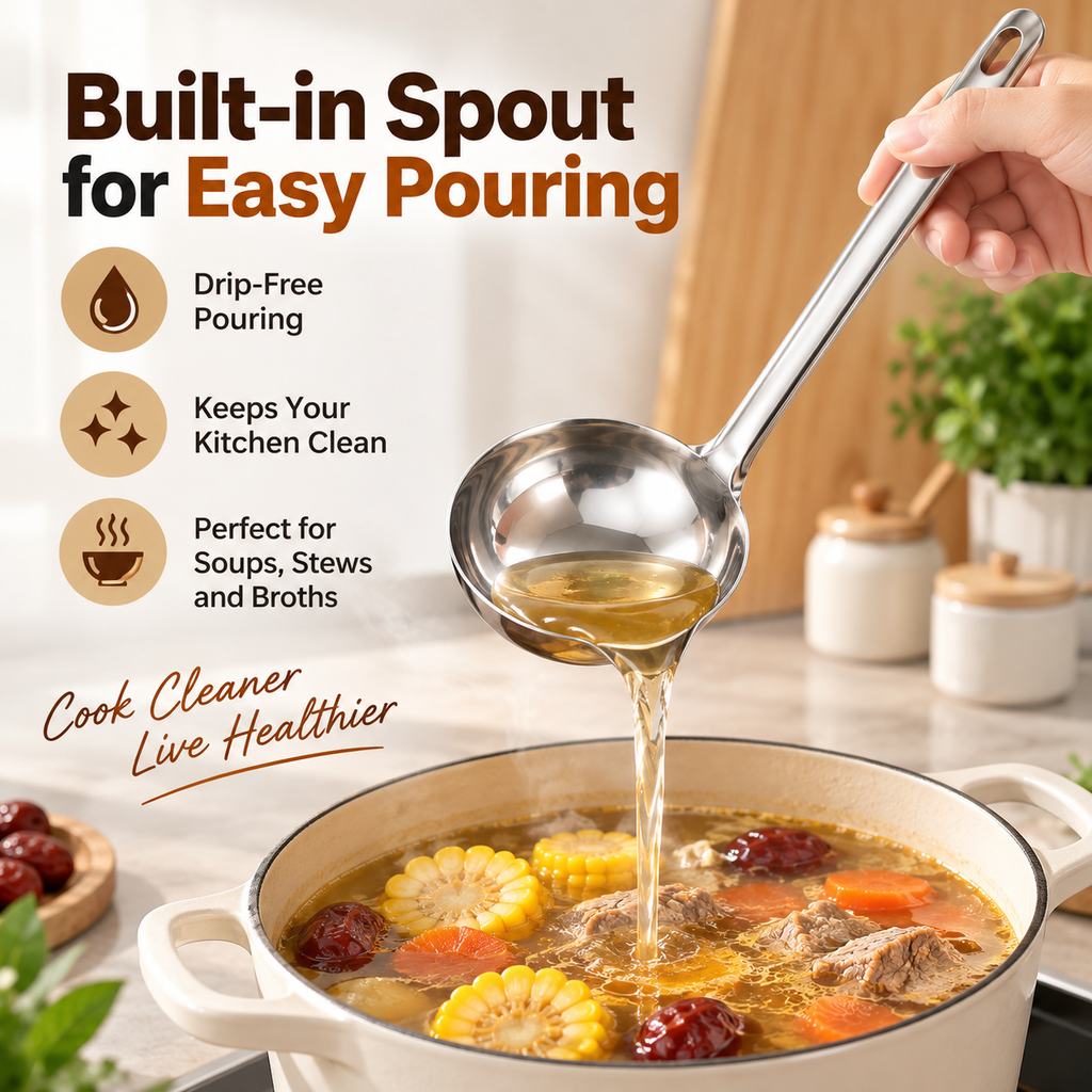 2-Pack Stainless Steel Oil Separator Ladle