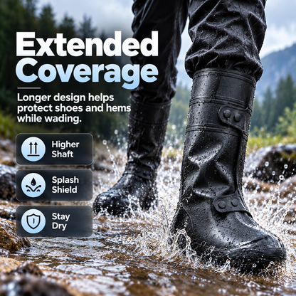 Wide-Opening Waterproof Rain Boot Covers — Easy On, Secure Fit & All-Weather Protection
