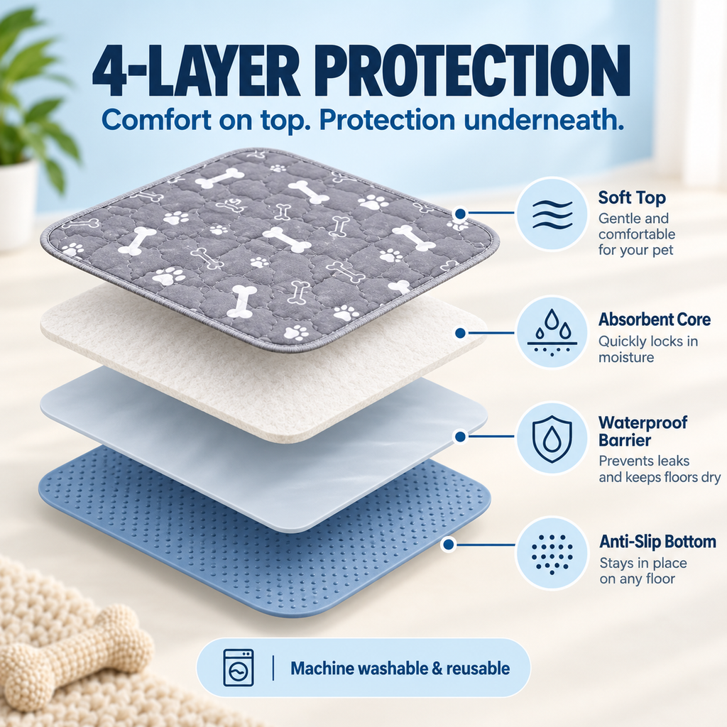 🎉🎉49% OFF This Week Promotions🐶Puppy Pee Pads: stylish, super absorbent & reusable for a cleaner home.