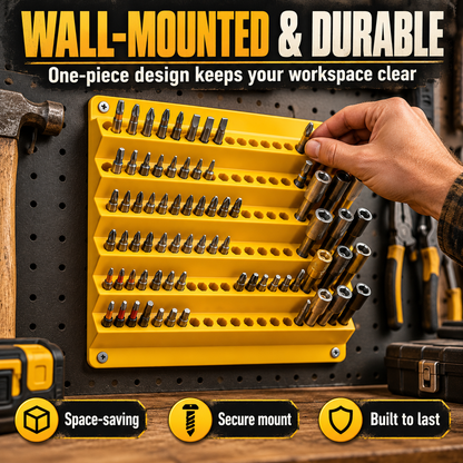 120-Slot Wall-Mounted Drill Bit Organizer – 6-Tier Hex Bit Holder for Garage & Workshop