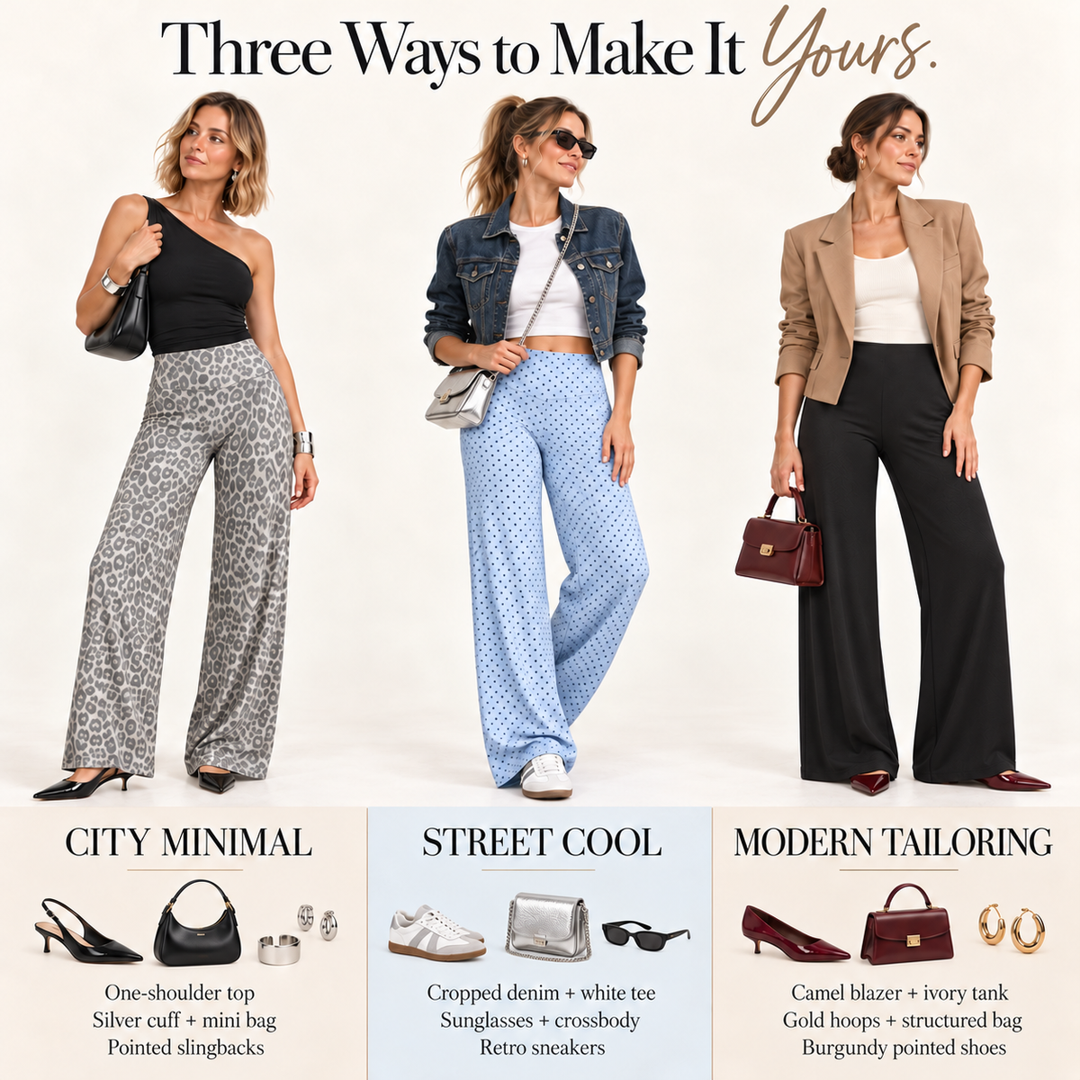 🐆 Women's Leopard Print Wide-Leg Pants ✨ – High Waist & Relaxed Fit